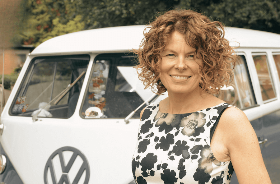 Vintage VW Camper shot and Liz